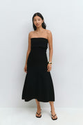 Knitted folded tube dress