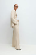 Straight twill trousers