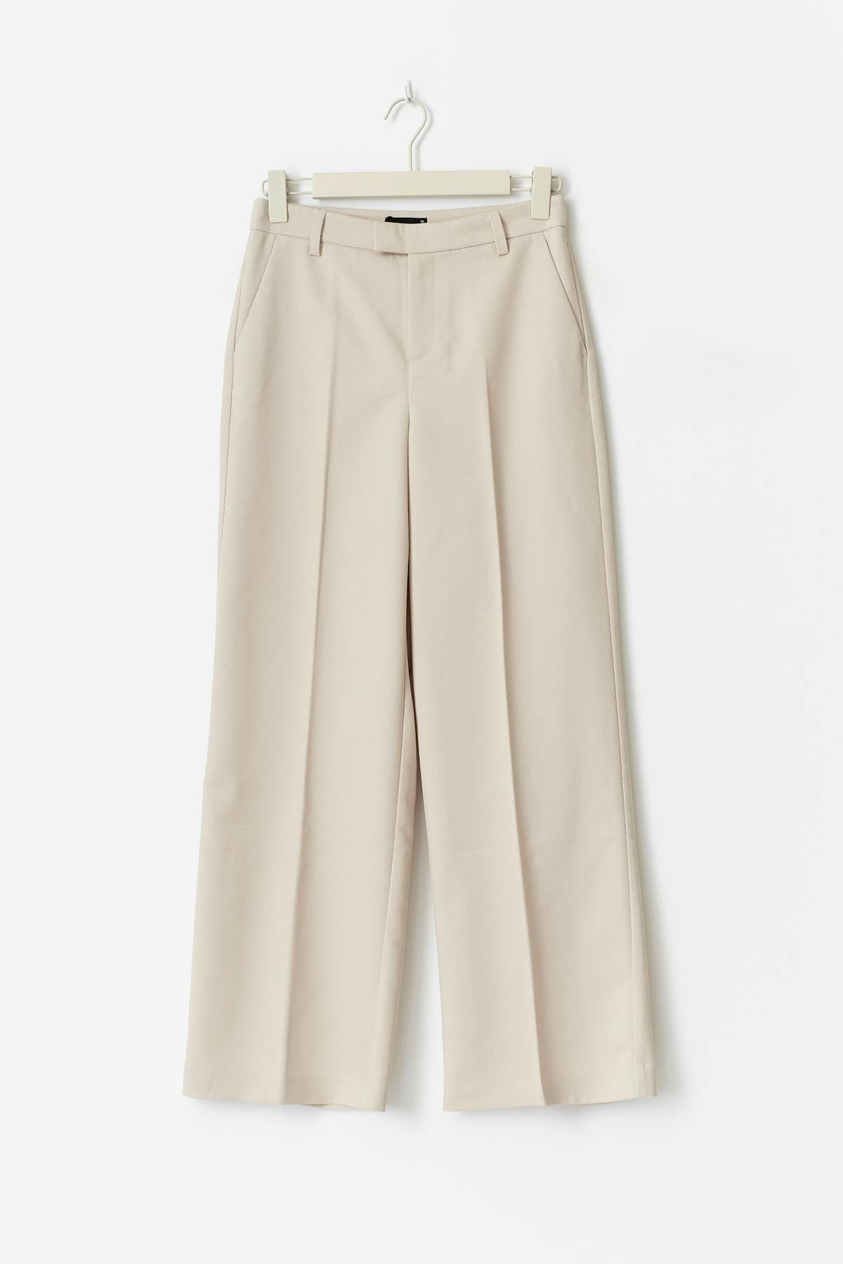 Straight twill trousers
