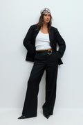 Straight twill trousers