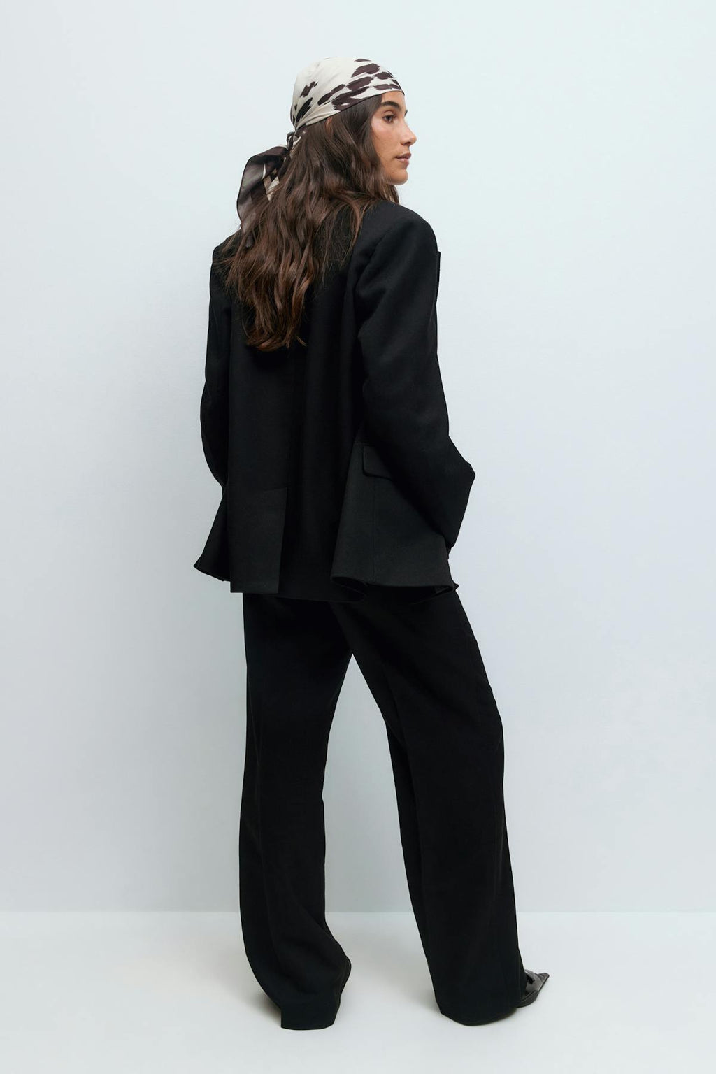 Straight twill trousers