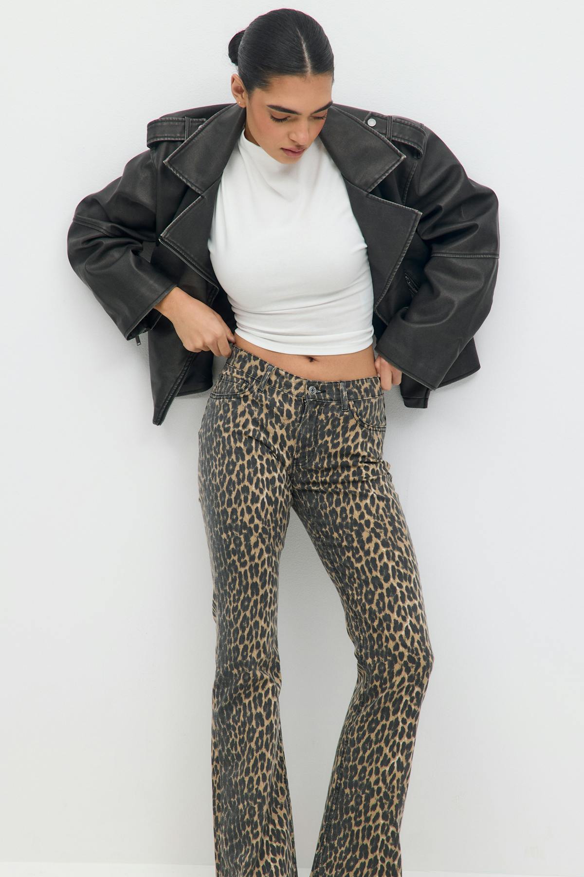Leopard bootcut  jeans