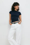 Boatneck tight rib top