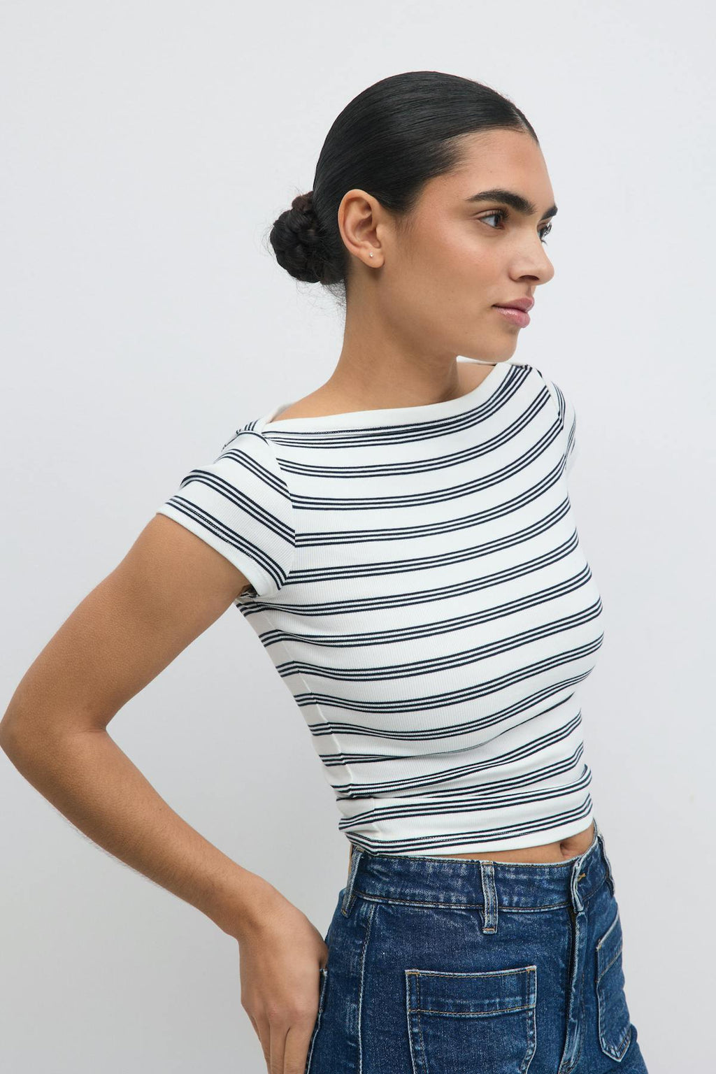 Boatneck tight rib top