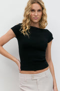 Boatneck tight rib top