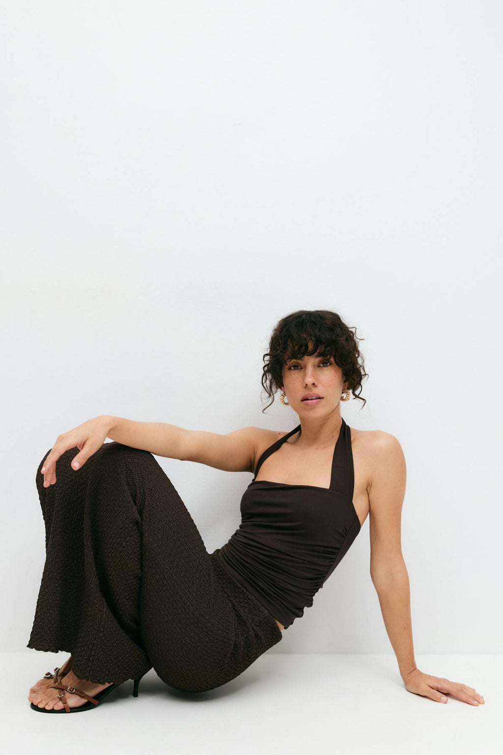 Soft touch halterneck top