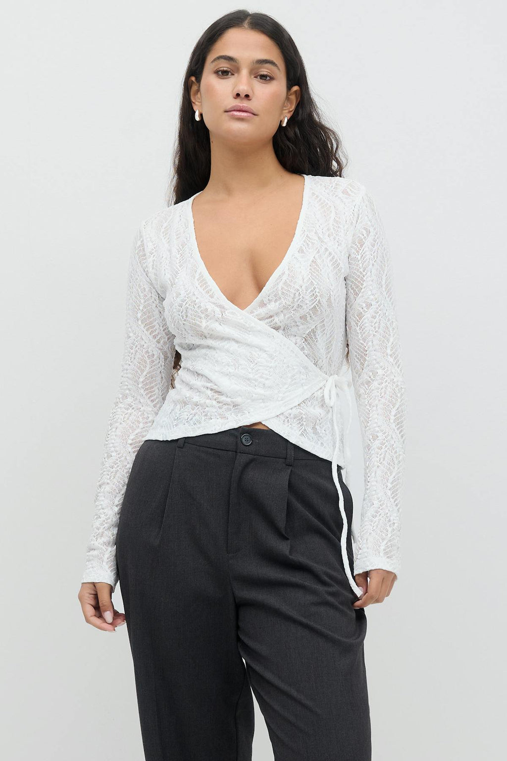 Lace wrap top