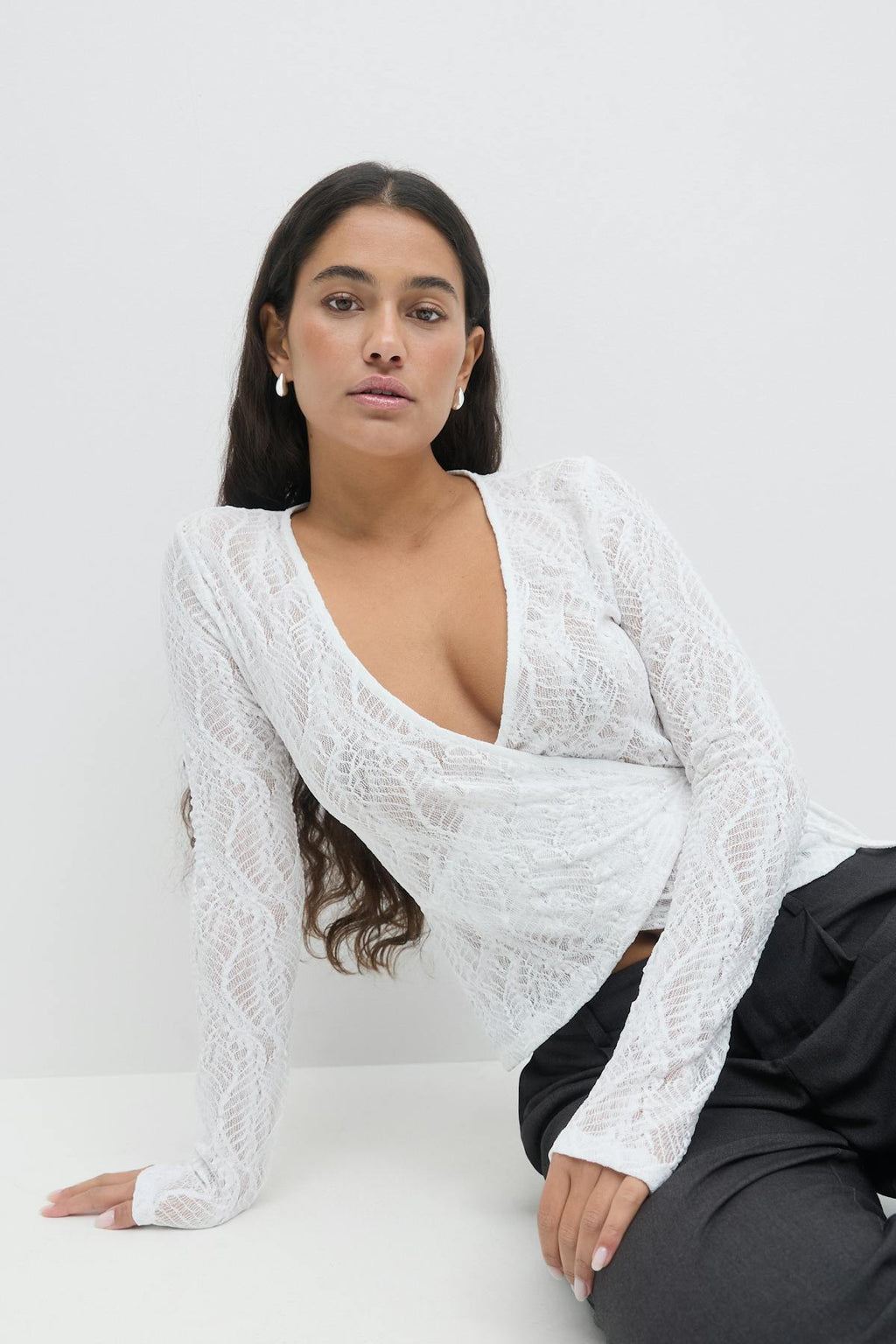 Lace wrap top