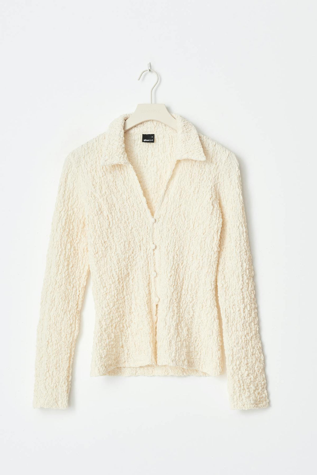 Textured collar top
