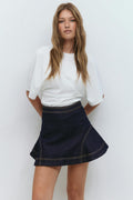 Sculpted denim skirt