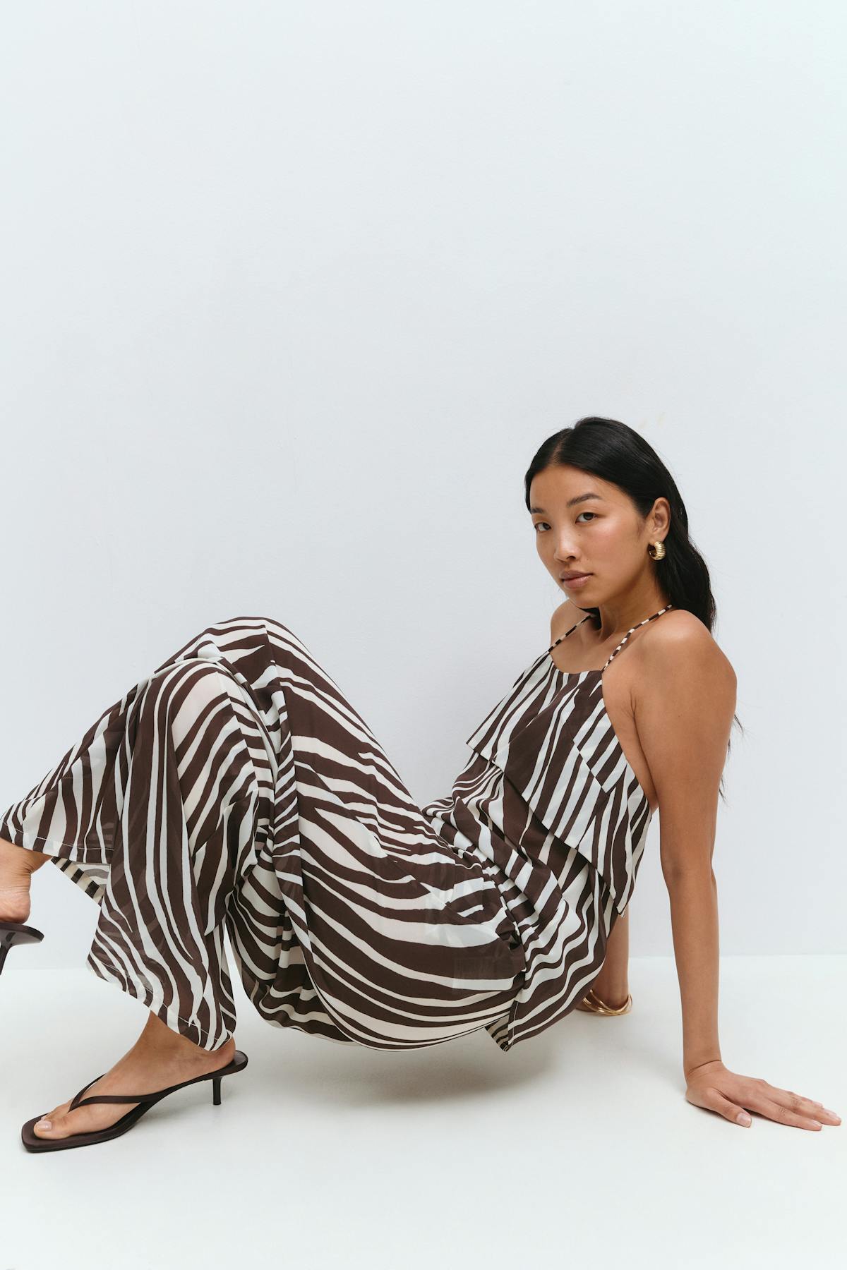 Wide chiffon trousers
