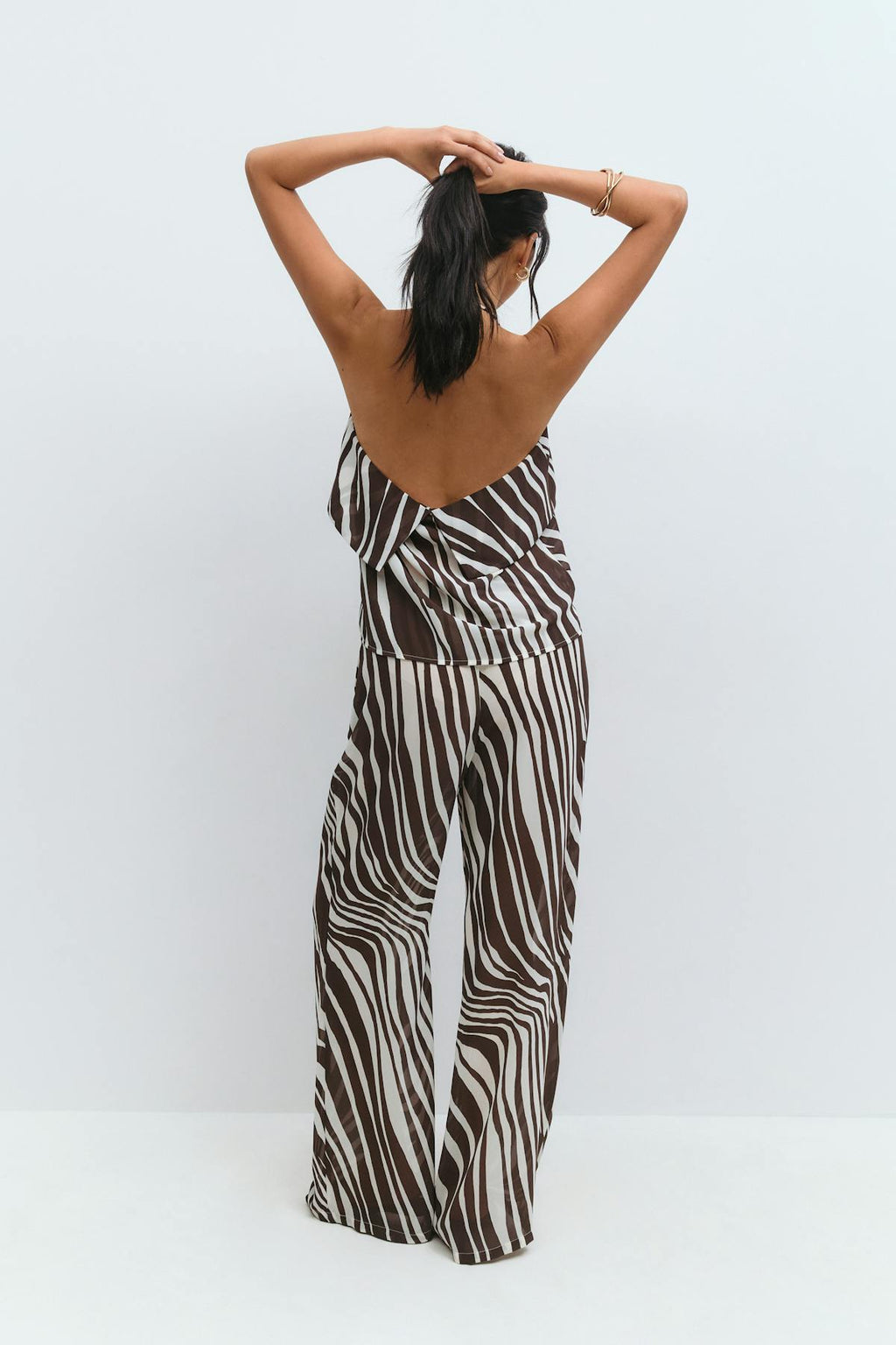 Wide chiffon trousers