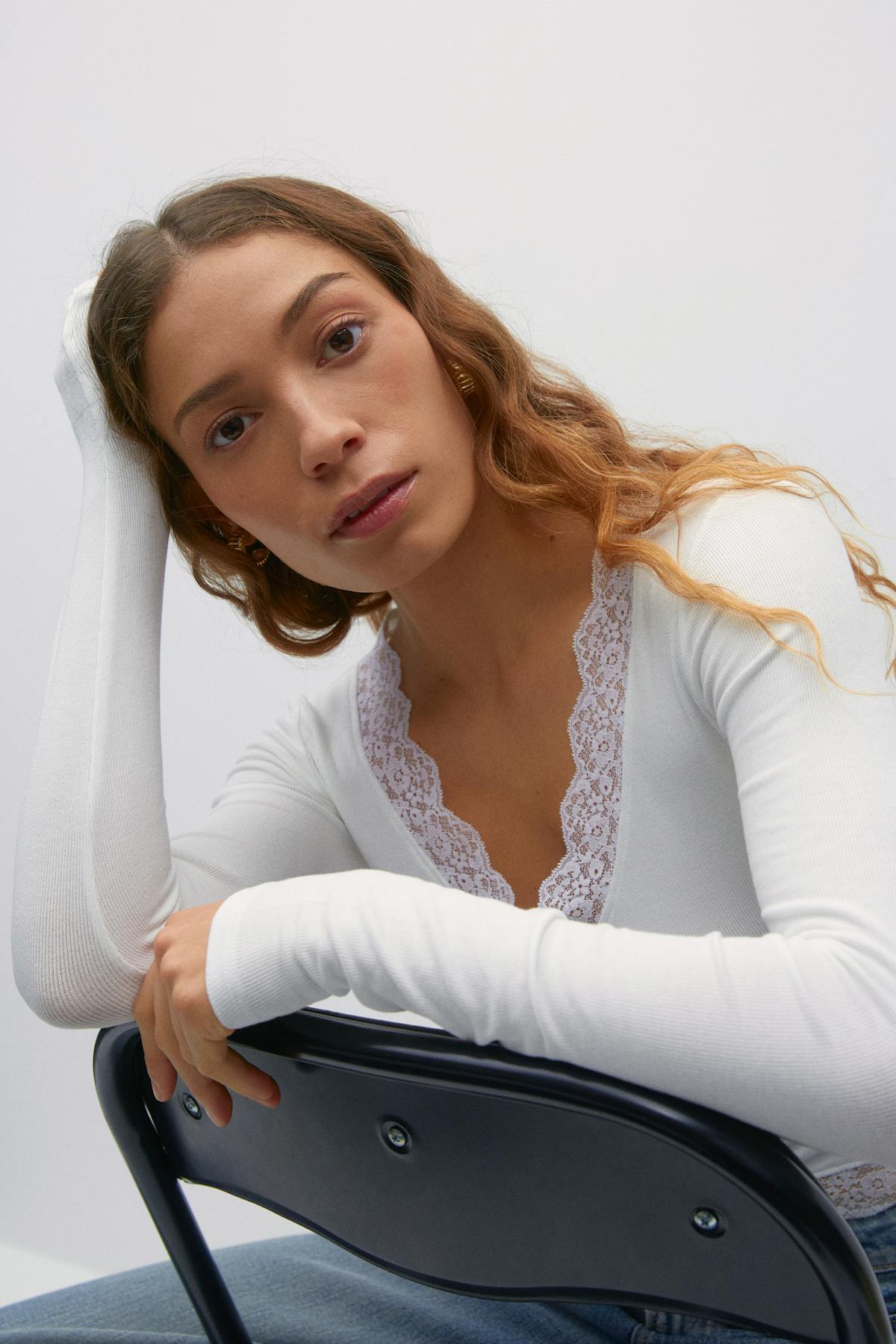 Lace detail top
