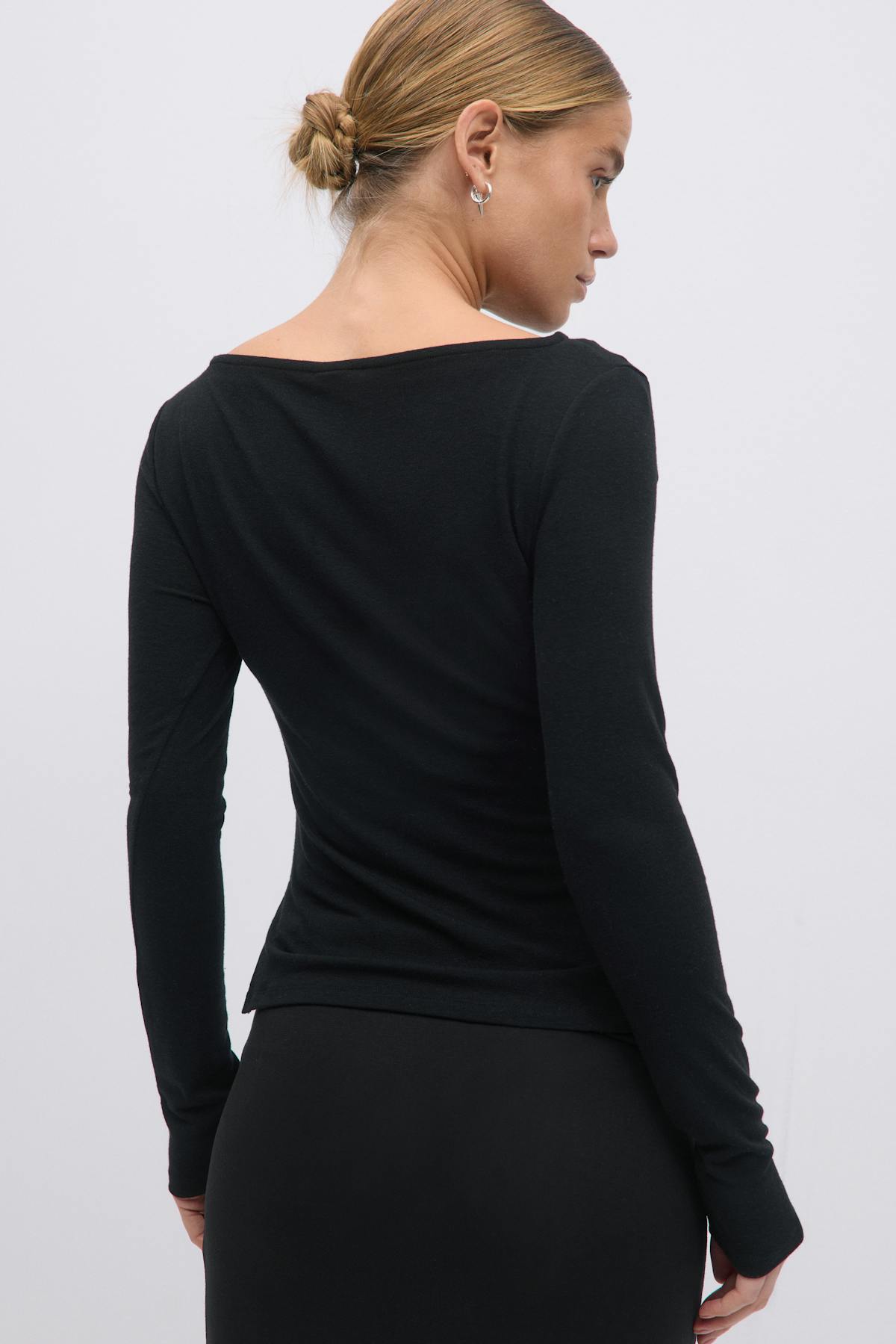 Boatneck ruched top