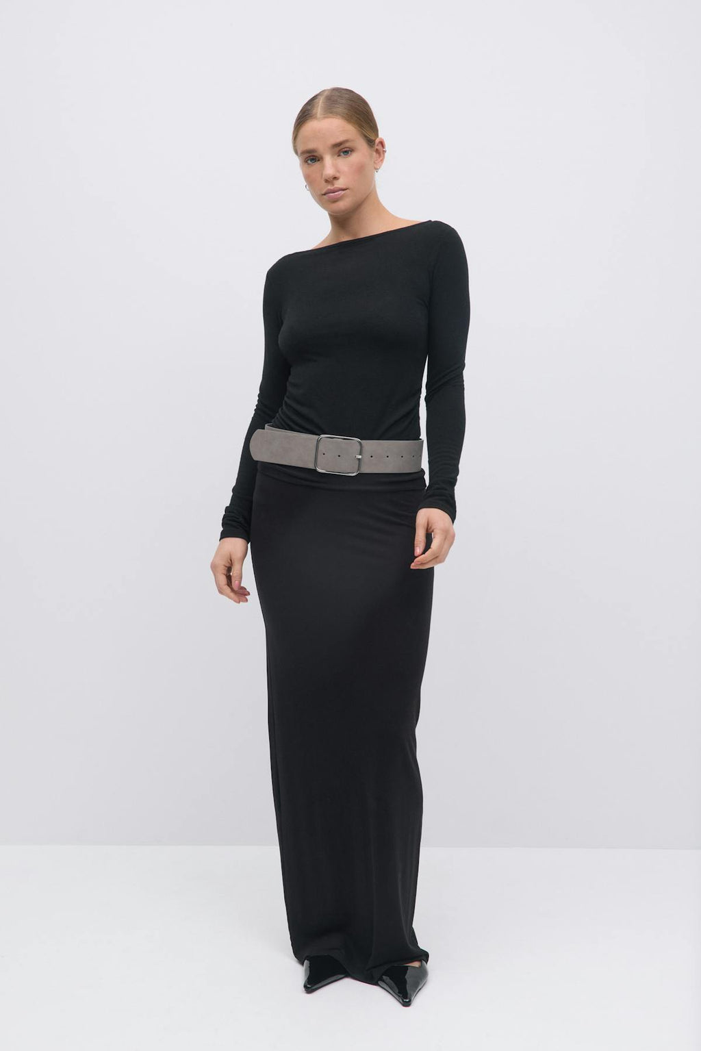 Boatneck ruched top