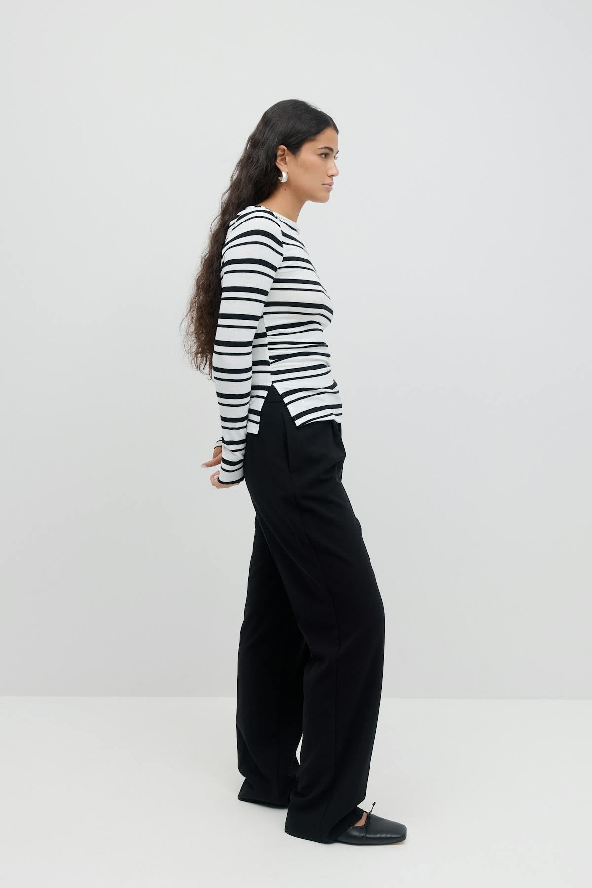 Boatneck ruched top