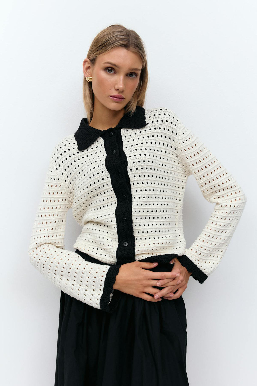 Knit contrast cardigan