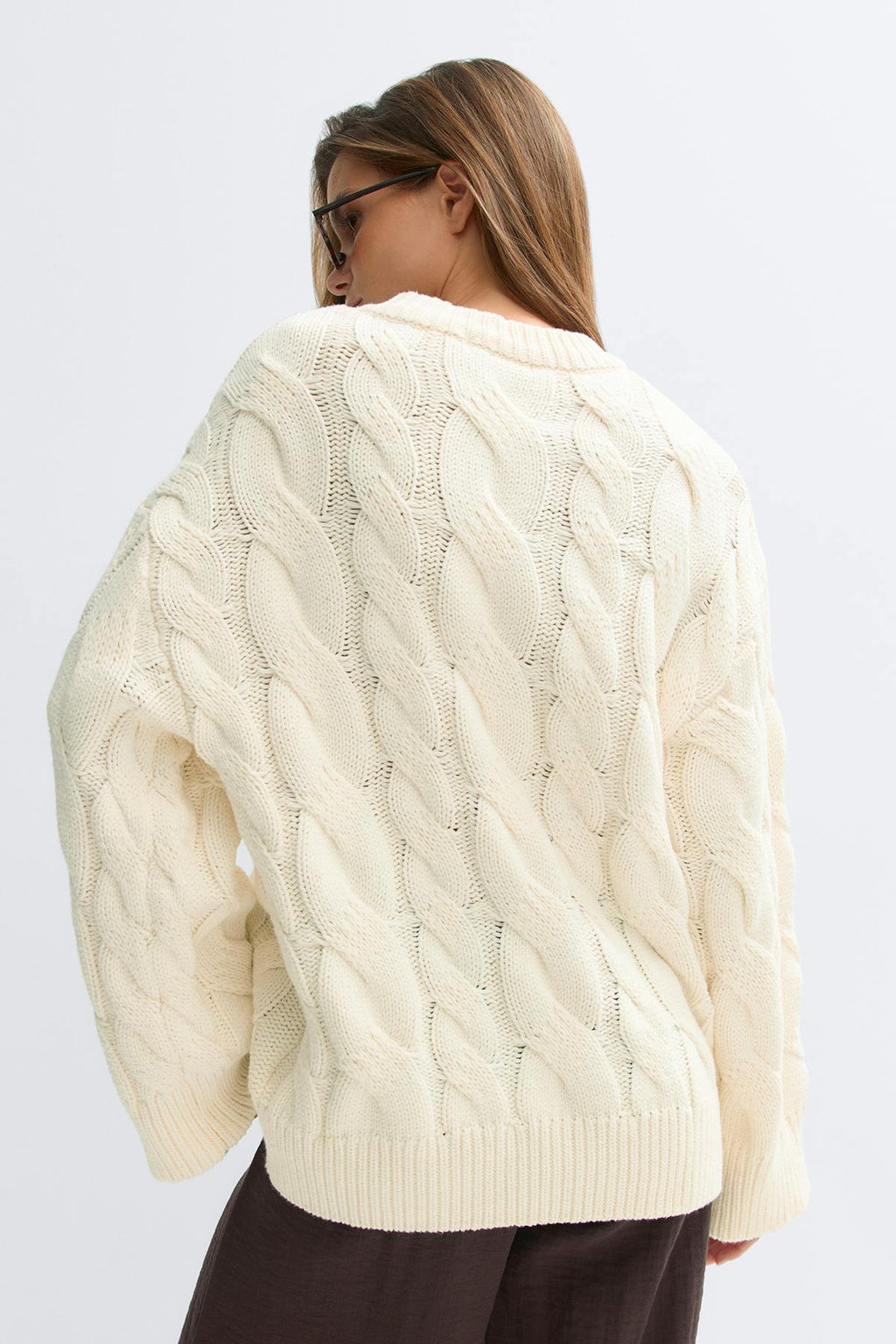 Chunky knitted cable cardigan