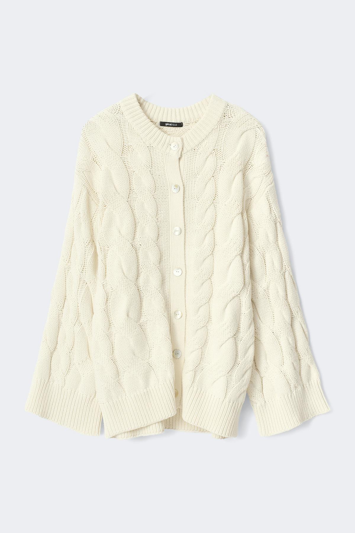 Chunky knitted cable cardigan