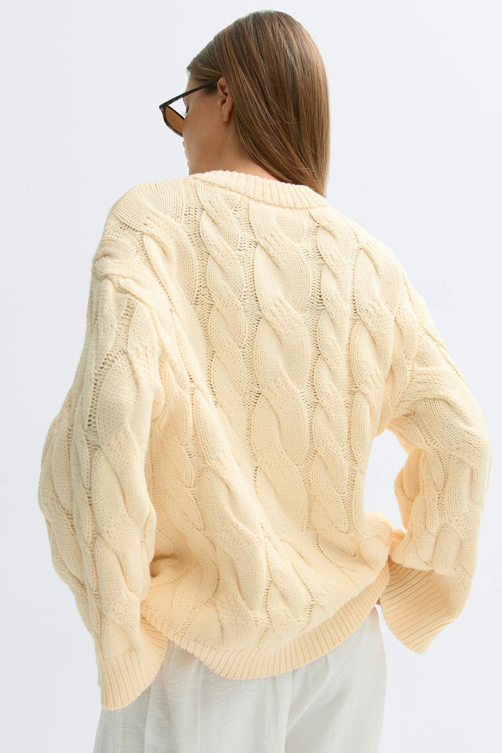 Chunky knitted cable cardigan