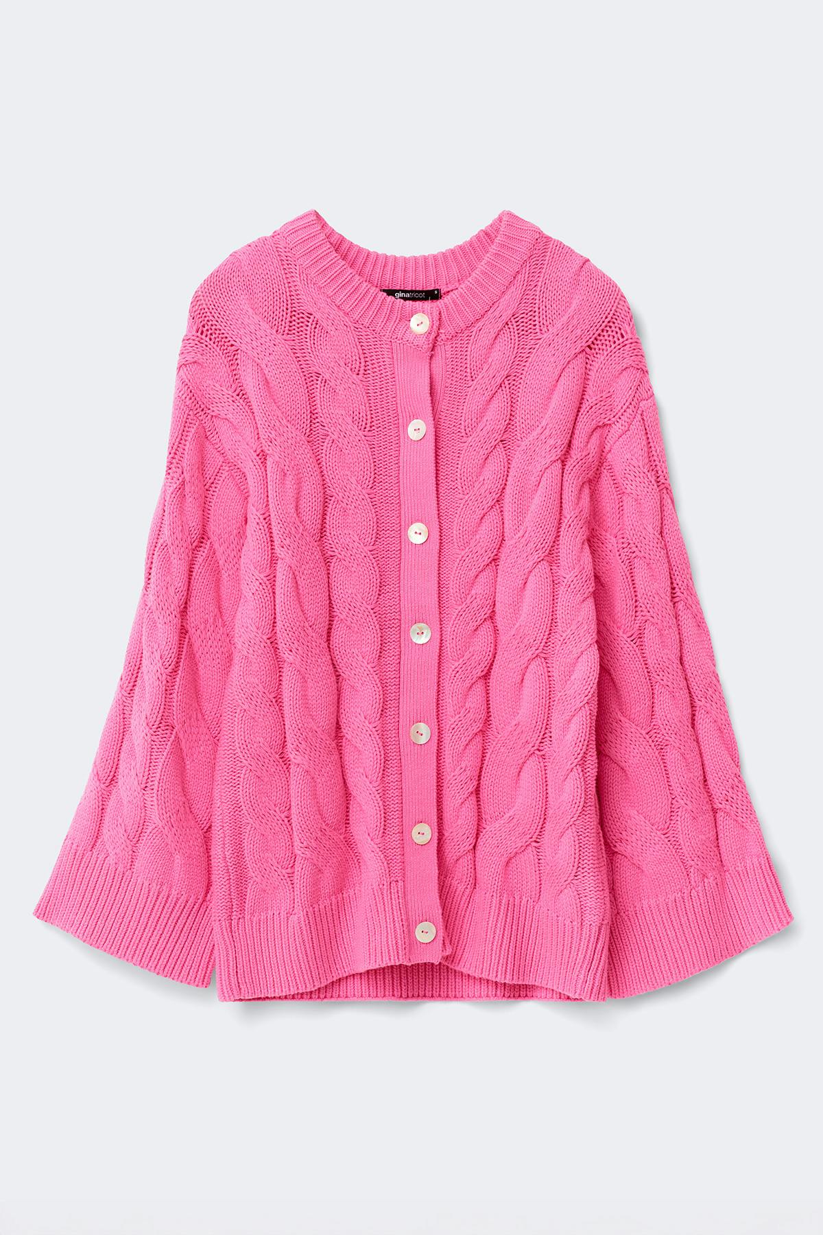 Chunky knitted cable cardigan