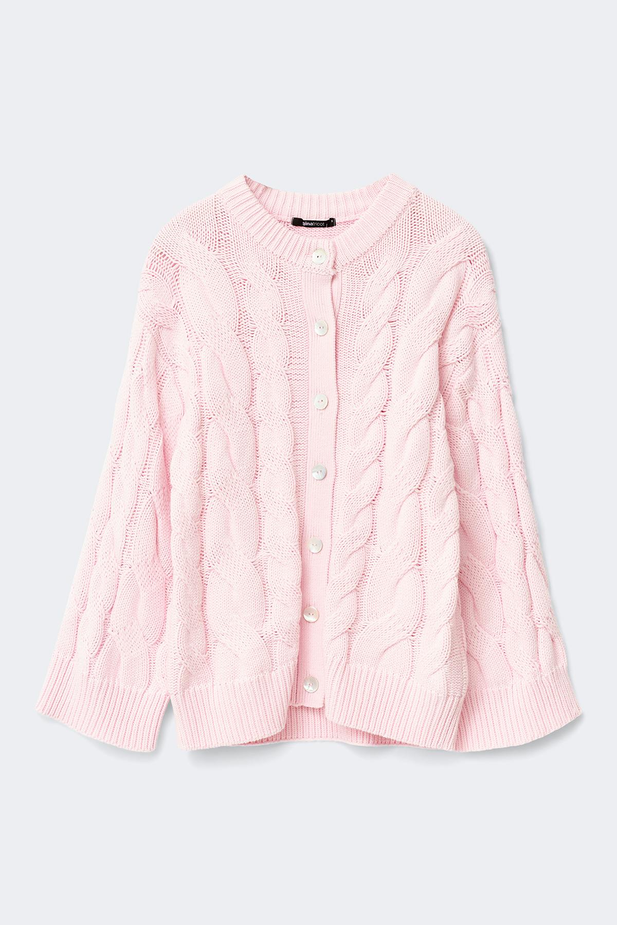 Chunky knitted cable cardigan