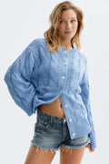 Chunky knitted cable cardigan