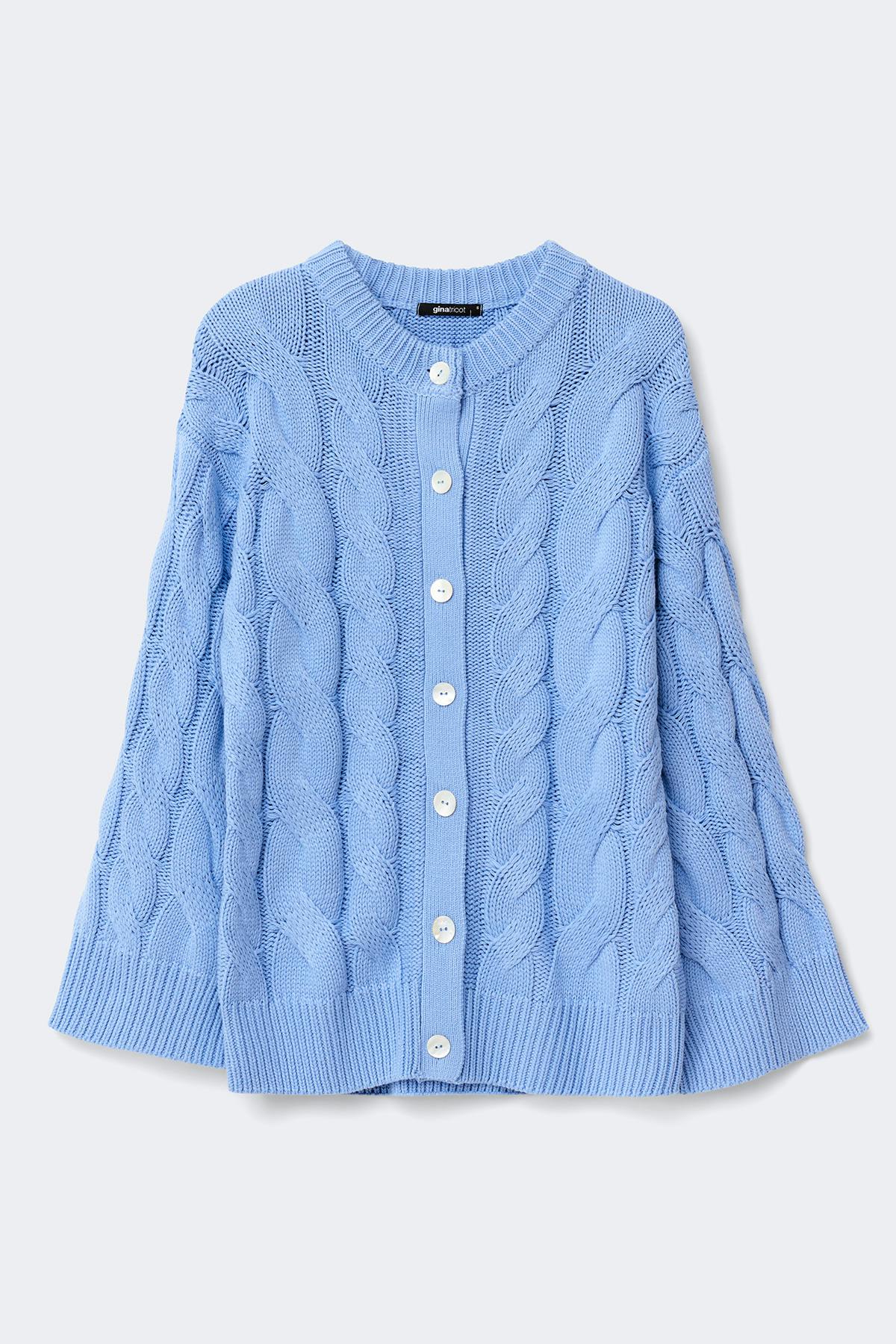 Chunky knitted cable cardigan