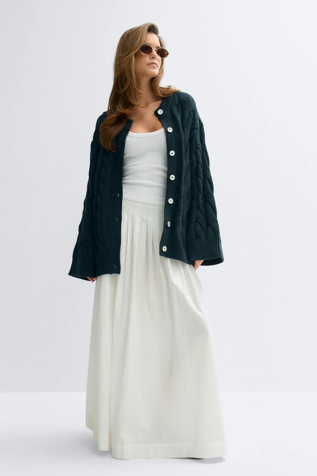 Chunky knitted cable cardigan
