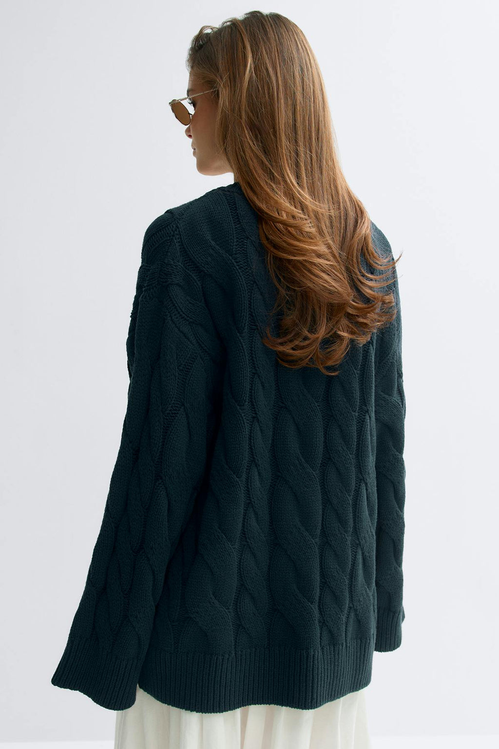 Chunky knitted cable cardigan
