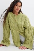 Chunky knitted cable cardigan