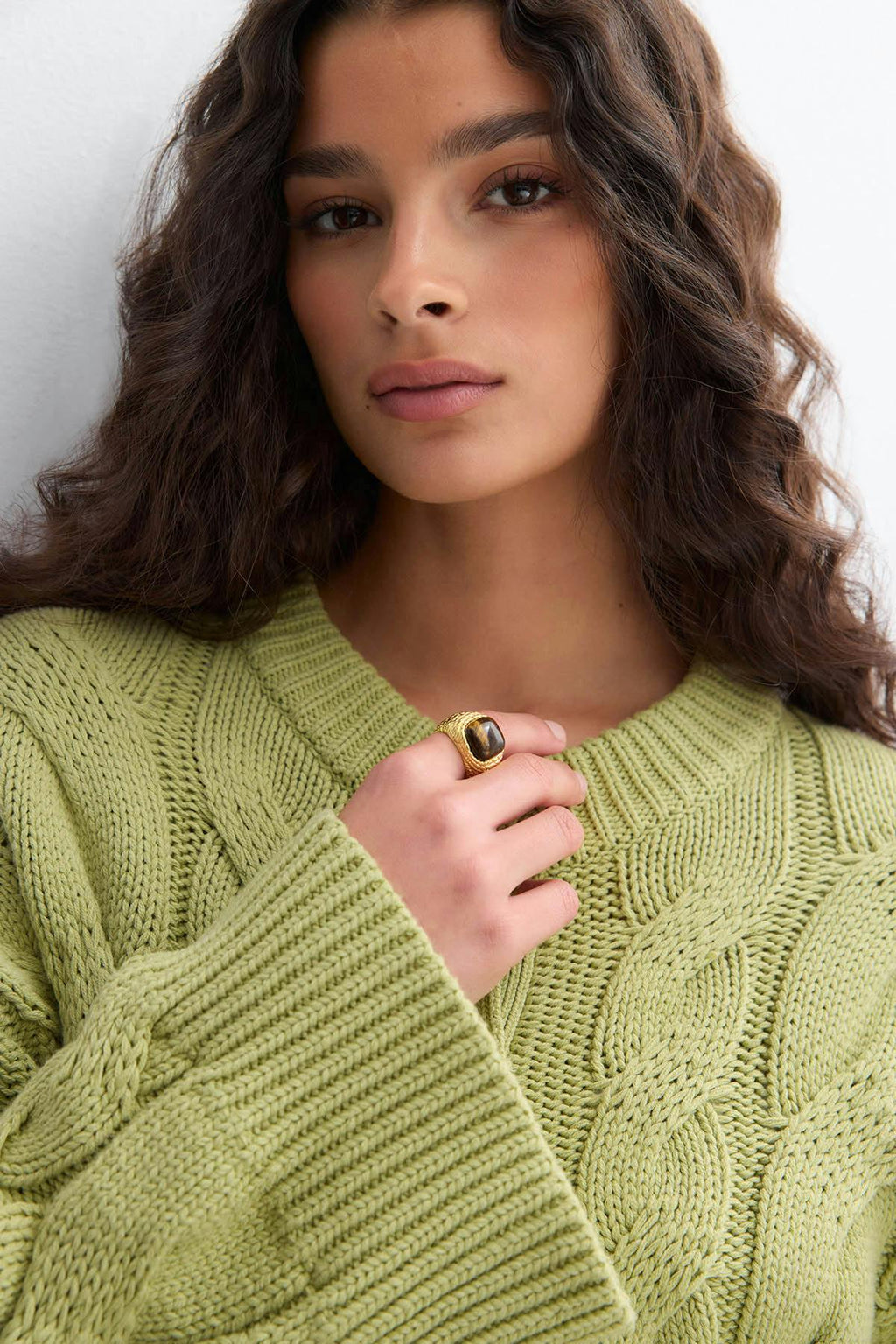 Chunky knitted cable cardigan