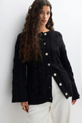 Chunky knitted cable cardigan