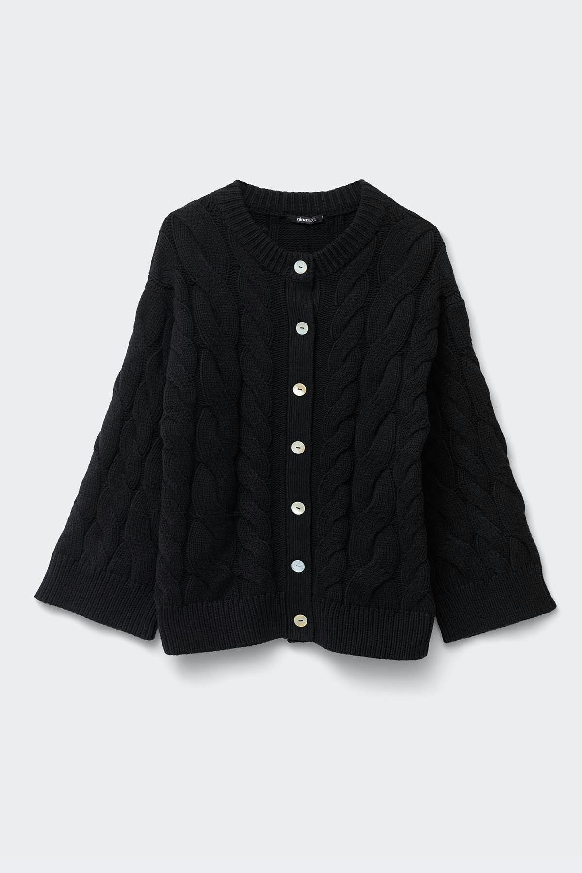 Chunky knitted cable cardigan