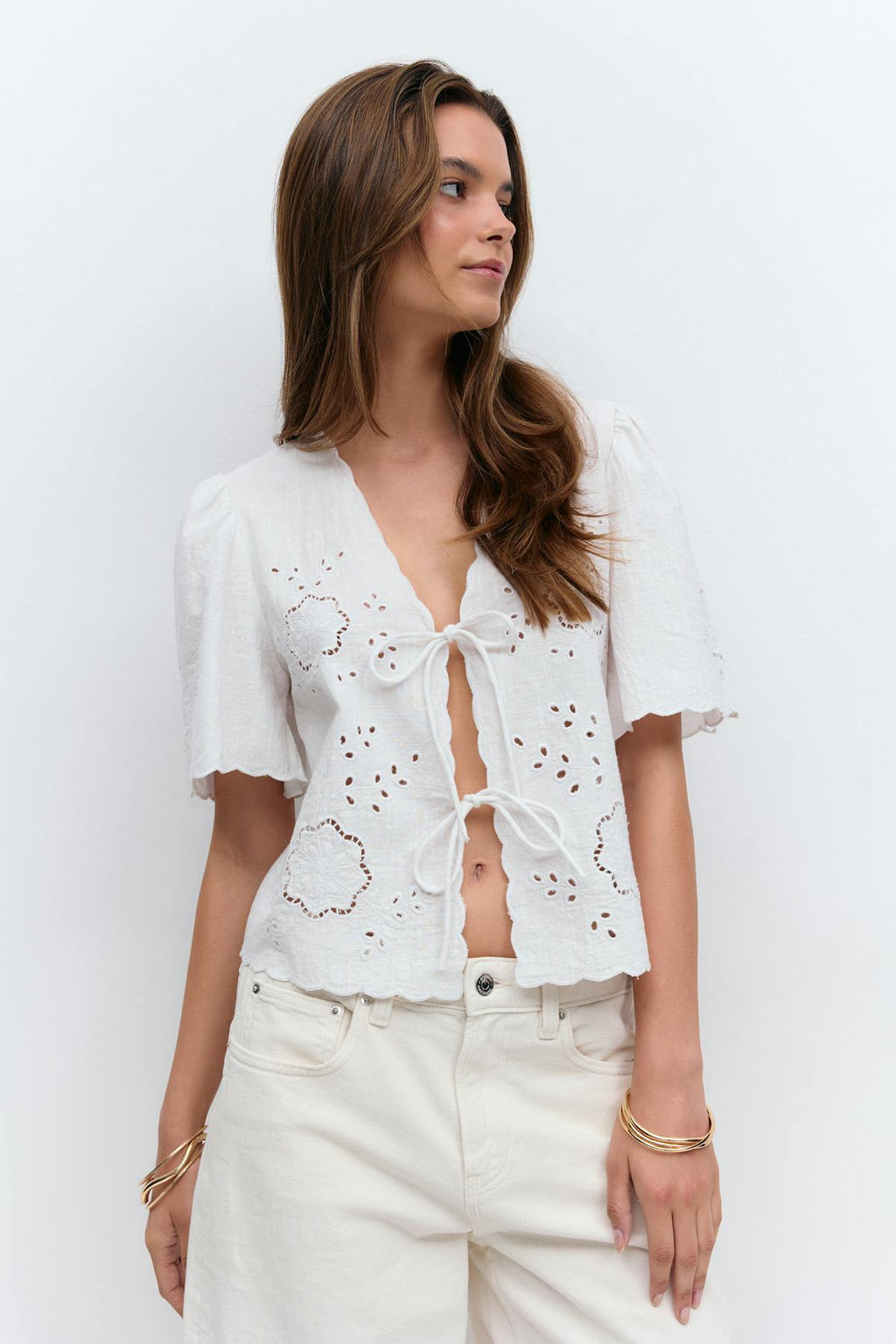 Scallop edge blouse
