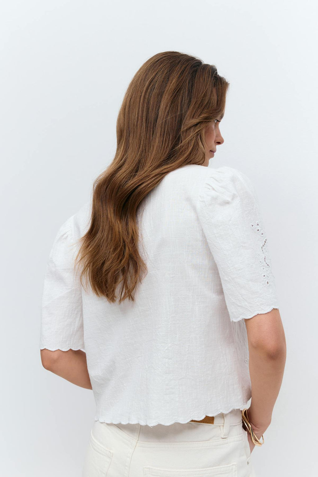 Scallop edge blouse