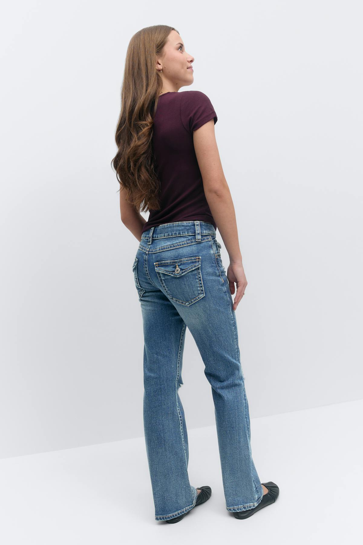 Chunky mid waist jeans