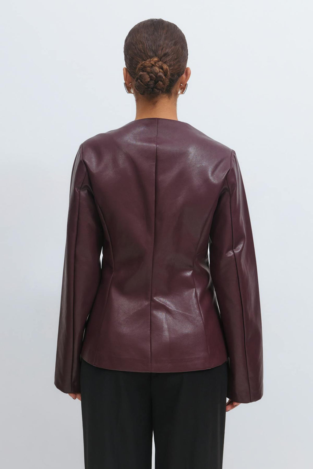 Shaped pu blazer