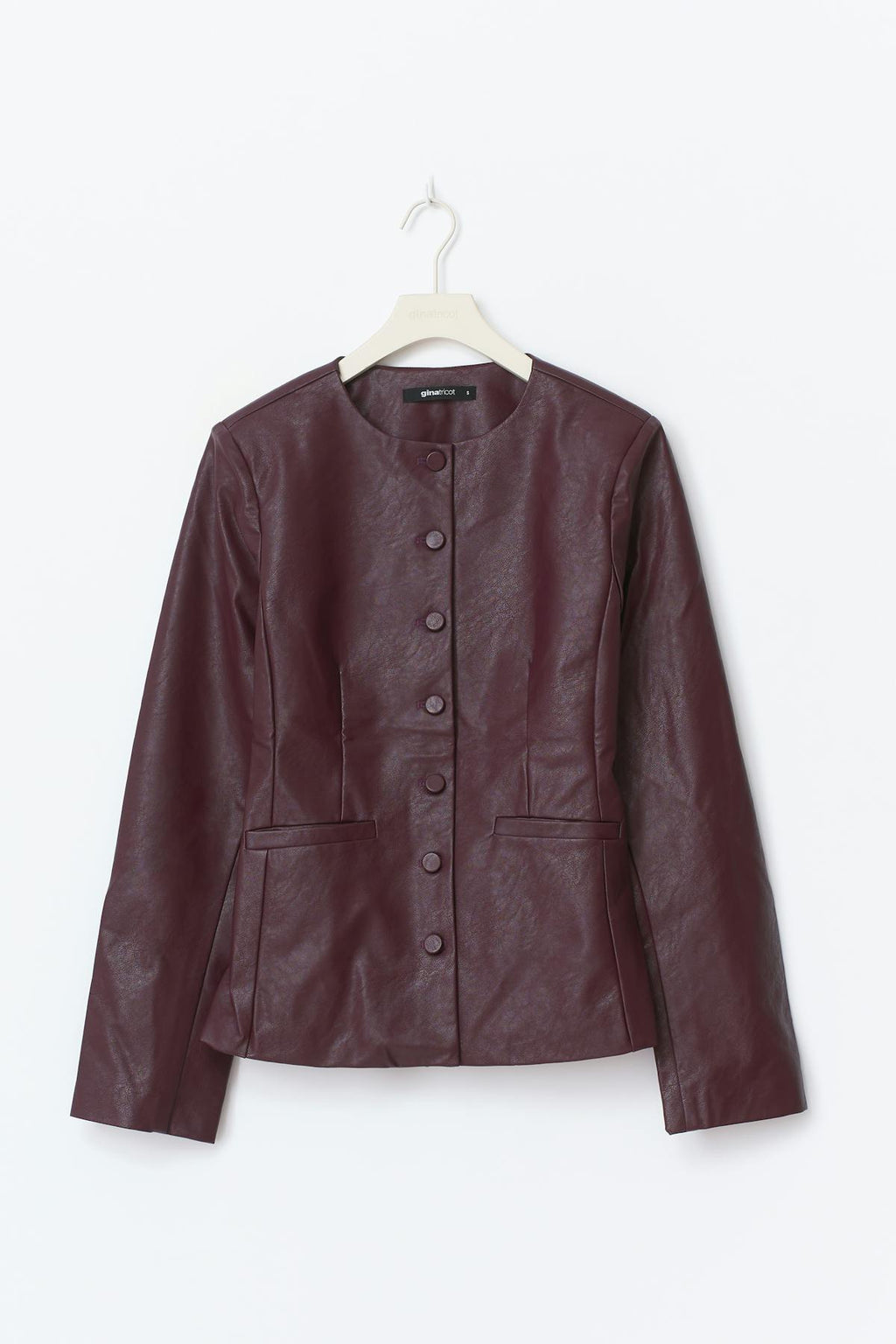 Shaped pu blazer