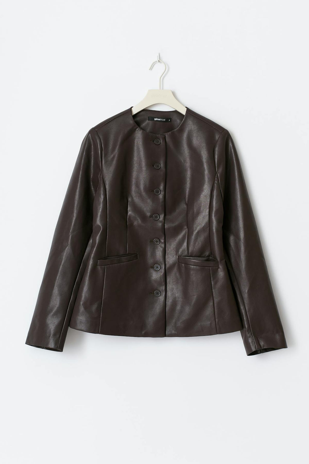 Shaped pu blazer