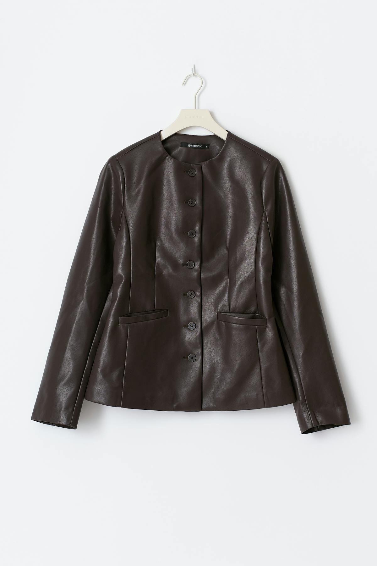 Shaped pu blazer