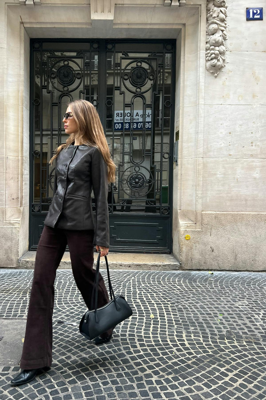 Shaped pu blazer