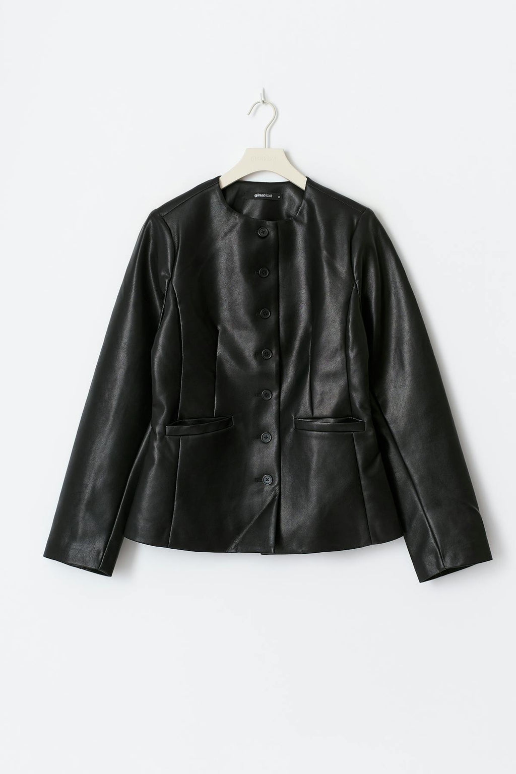 Shaped pu blazer