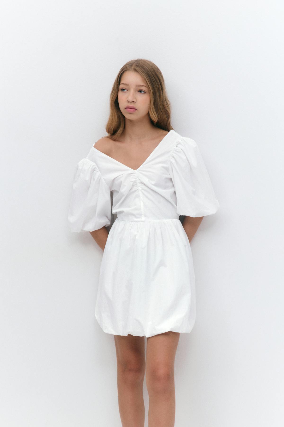 Y puff sleeve dress
