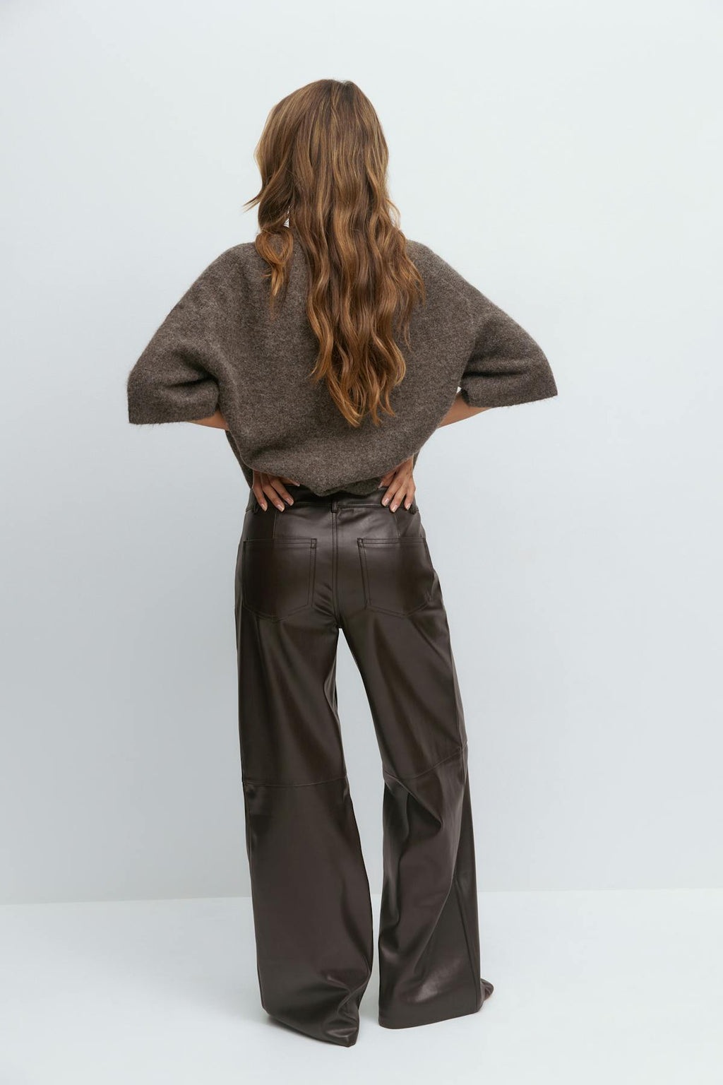 Straight pu trousers