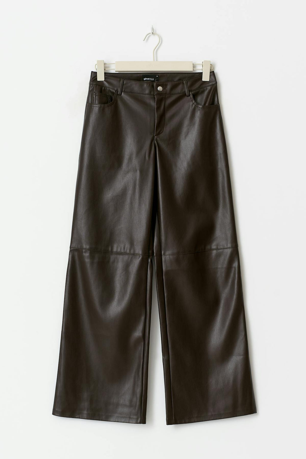 Straight pu trousers