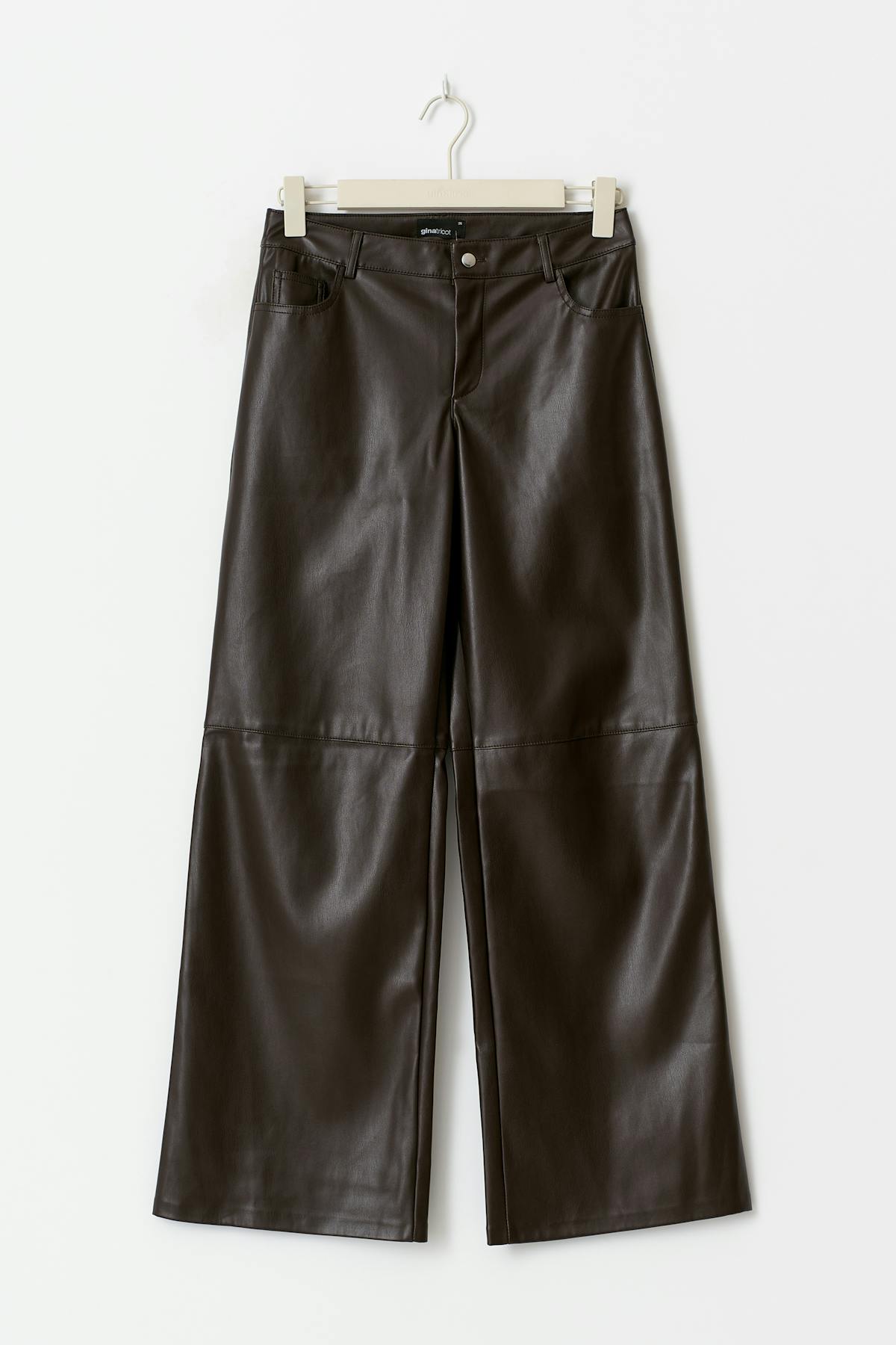 Straight pu trousers