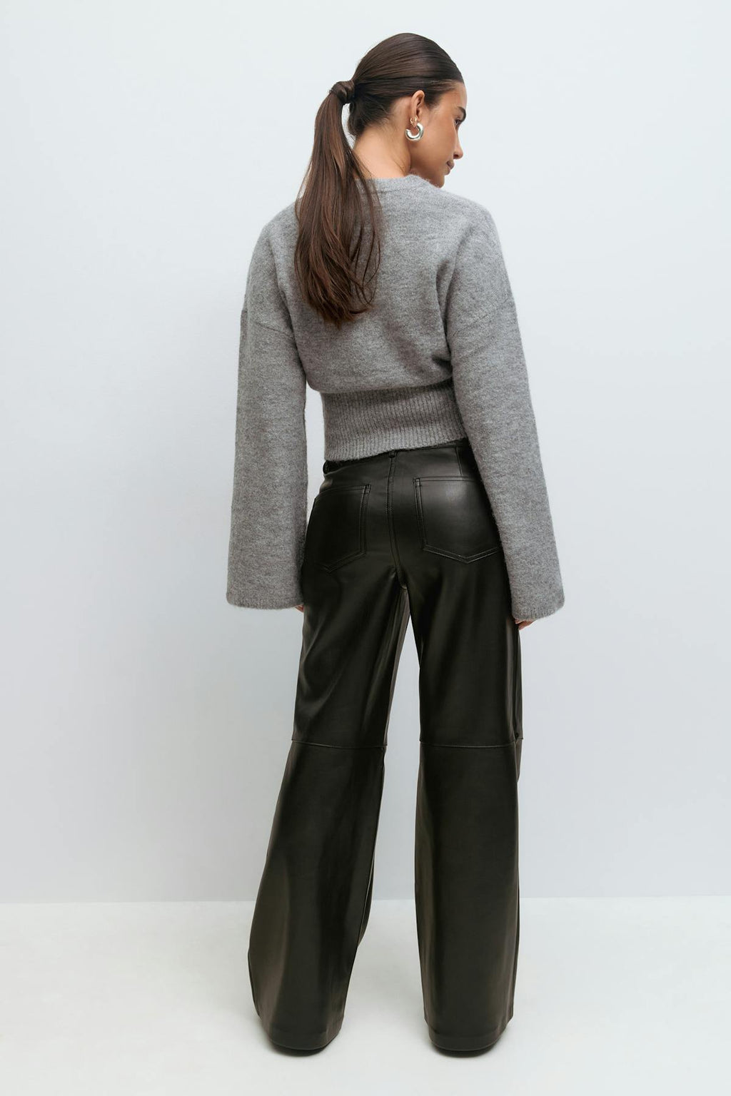 Straight pu trousers
