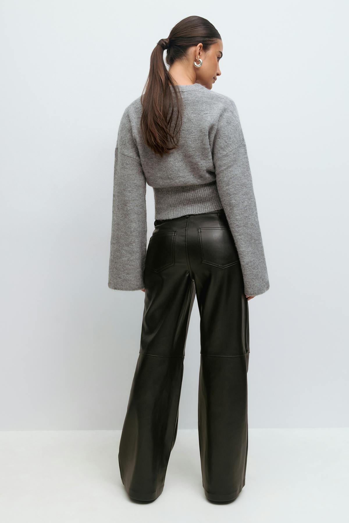 Straight pu trousers