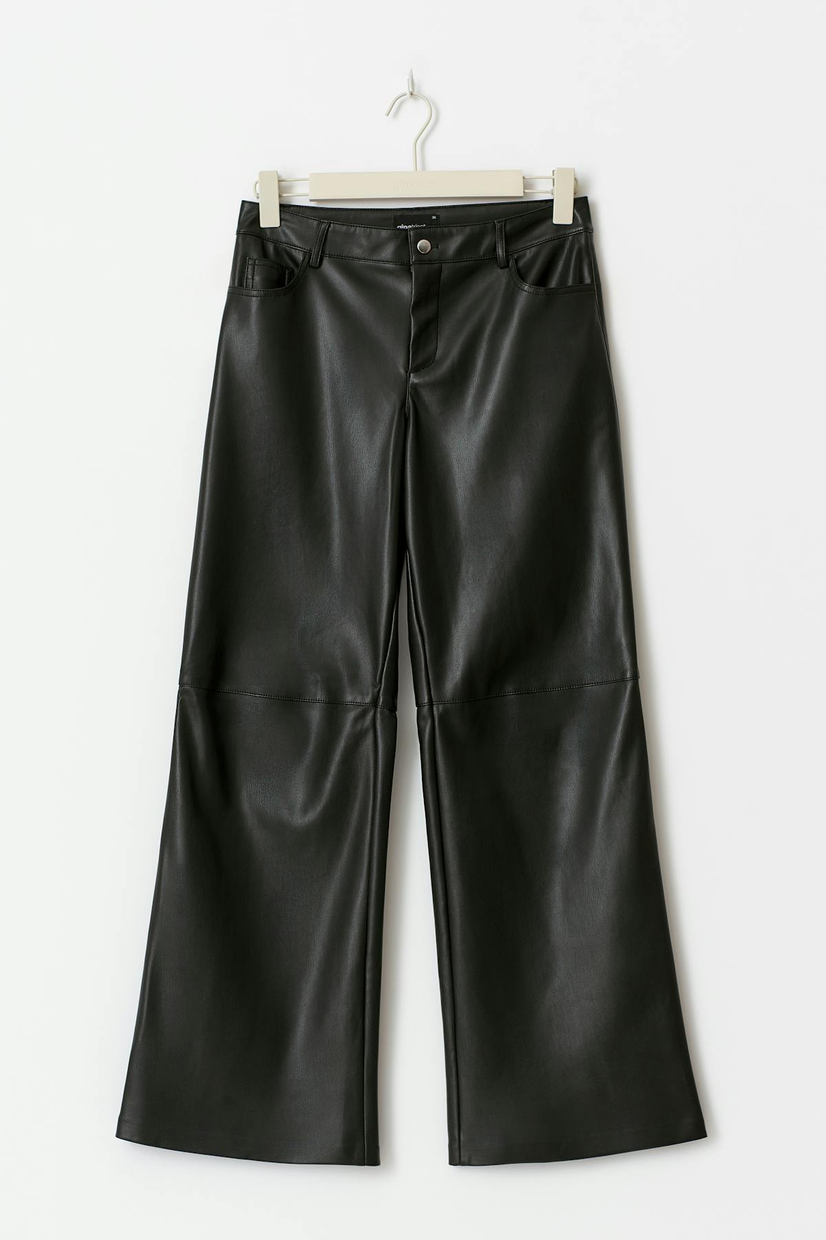 Straight pu trousers